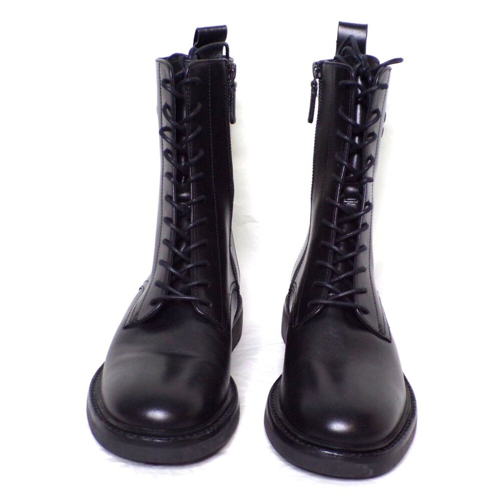 🆕 TORY BURCH Double T Ankle Moto Combat Boot 8.5 Black - Picture 7 of 12